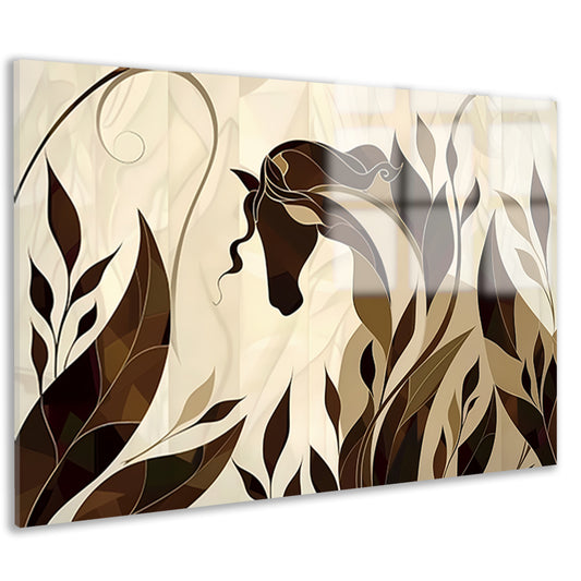 Minimalistisch paardenontwerp met Art Nouveau stijl acrylglas