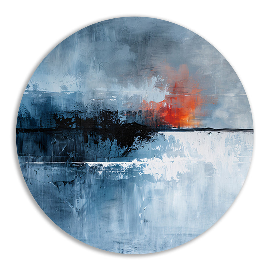 Dramatische abstracte lucht met vurige kleuren forex muurcirkel