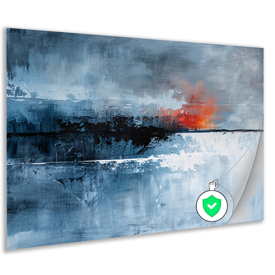 Dramatische abstracte lucht met vurige kleuren poster
