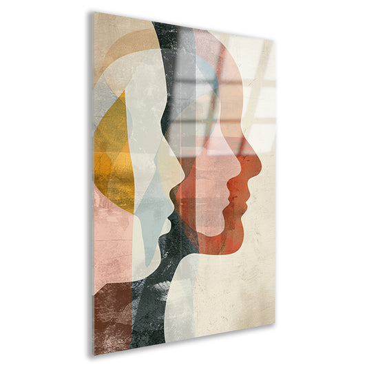Abstracte Overlapping van Gezichten in Kleur acrylglas