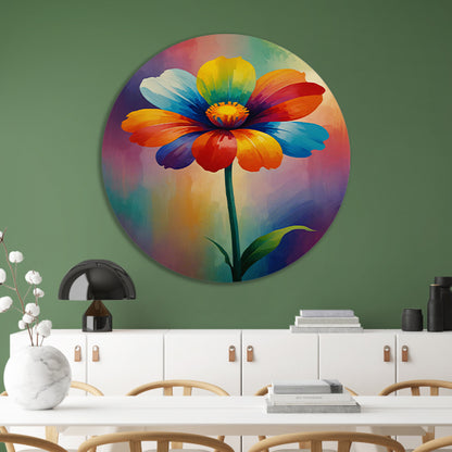 Explosie van kleur in abstracte bloem forex muurcirkel