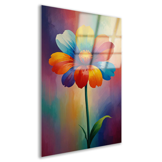 Explosie van kleur in abstracte bloem acrylglas