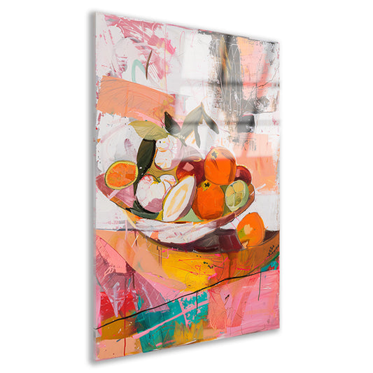 Kleurrijk abstract stilleven met fruit acrylglas