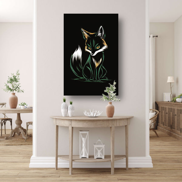 Geometrische Vos in Art Deco Stijl acrylglas