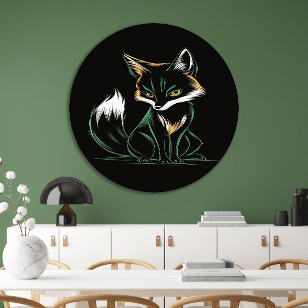 Geometrische Vos in Art Deco Stijl forex muurcirkel