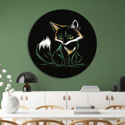Geometrische Vos in Art Deco Stijl forex muurcirkel