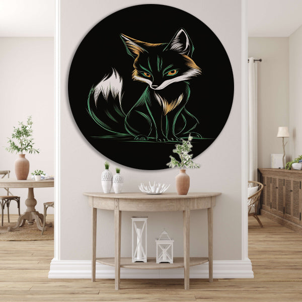 Geometrische Vos in Art Deco Stijl forex muurcirkel