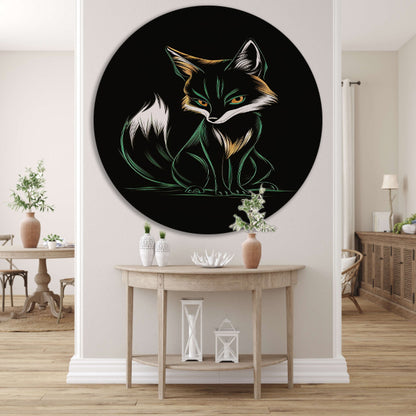 Geometrische Vos in Art Deco Stijl forex muurcirkel