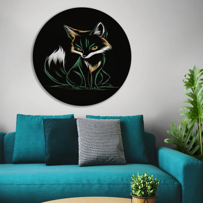 Geometrische Vos in Art Deco Stijl forex muurcirkel
