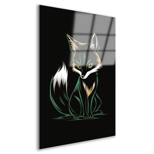 Geometrische Vos in Art Deco Stijl acrylglas