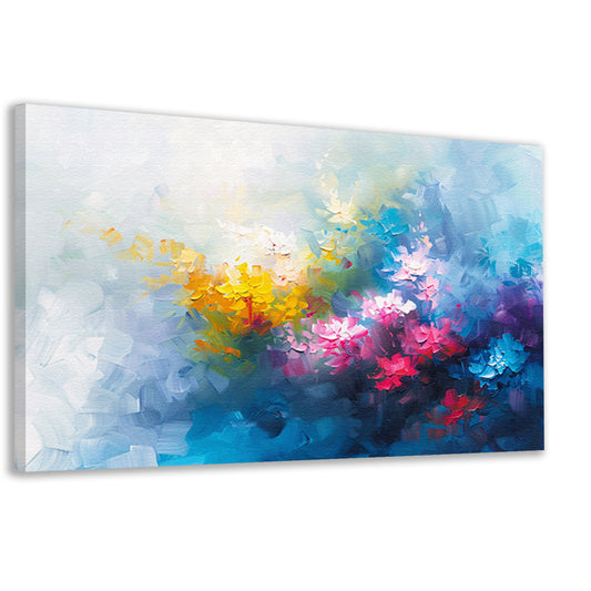 Kleurrijk abstract schilderij van bloemenveld canvas