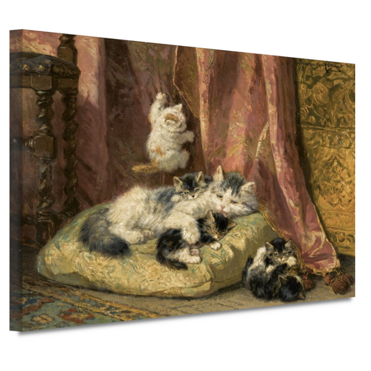 Kittens bij het spelen - Henriëtte Ronner-Knip canvas