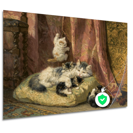 Kittens bij het spelen - Henriëtte Ronner-Knip poster