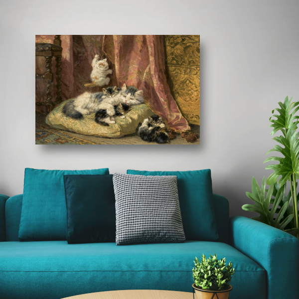 Kittens bij het spelen - Henriëtte Ronner-Knip poster