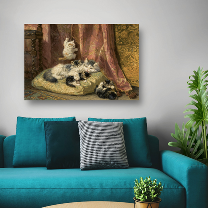 Kittens bij het spelen - Henriëtte Ronner-Knip poster