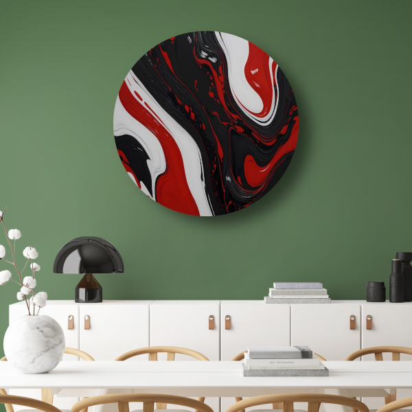 Abstracte Dans van Rood en Zwart forex muurcirkel