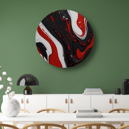 Abstracte Dans van Rood en Zwart forex muurcirkel