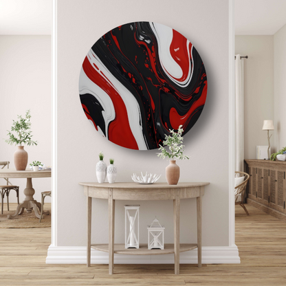 Abstracte Dans van Rood en Zwart forex muurcirkel