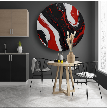 Abstracte Dans van Rood en Zwart forex muurcirkel