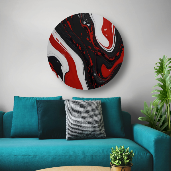 Abstracte Dans van Rood en Zwart forex muurcirkel