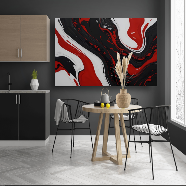 Abstracte Dans van Rood en Zwart poster