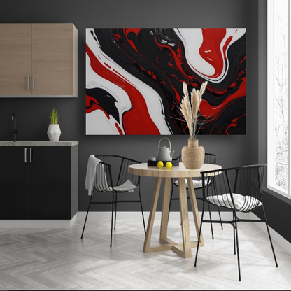 Abstracte Dans van Rood en Zwart poster