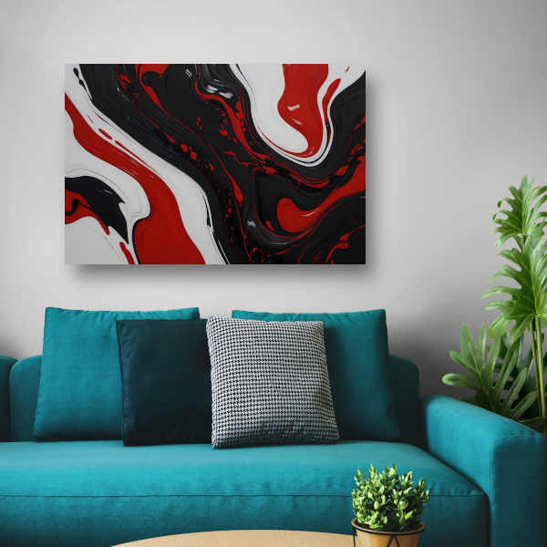 Abstracte Dans van Rood en Zwart poster