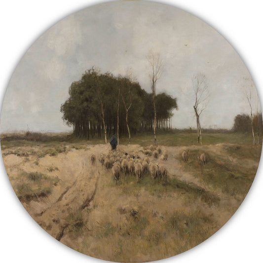 Heide bij Laren - Anton Mauve aluminium muurcirkel