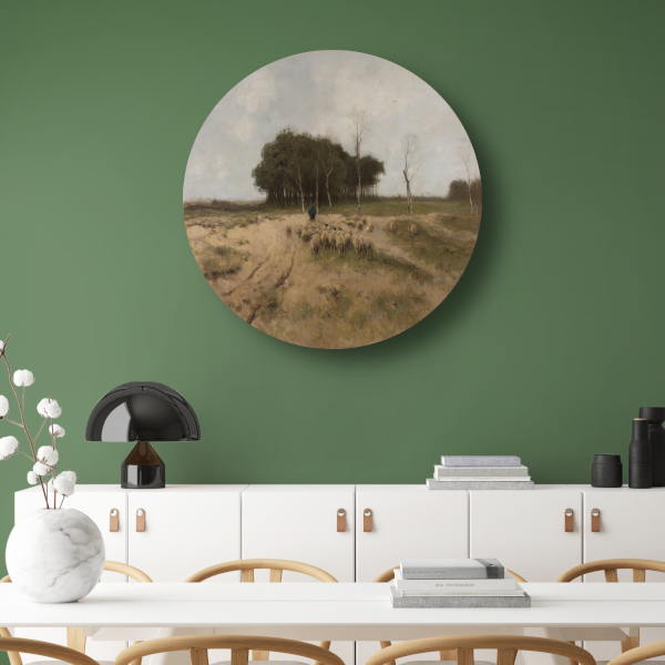 Heide bij Laren - Anton Mauve aluminium muurcirkel