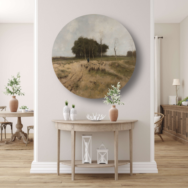 Heide bij Laren - Anton Mauve aluminium muurcirkel