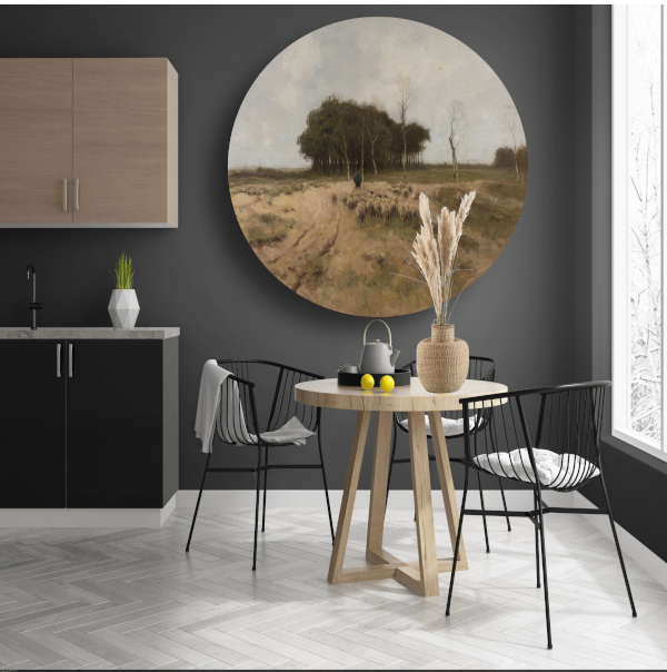 Heide bij Laren - Anton Mauve aluminium muurcirkel