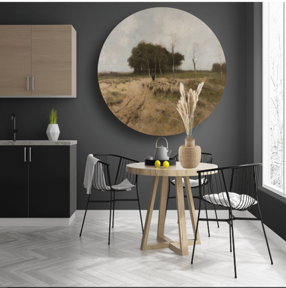 Heide bij Laren - Anton Mauve aluminium muurcirkel