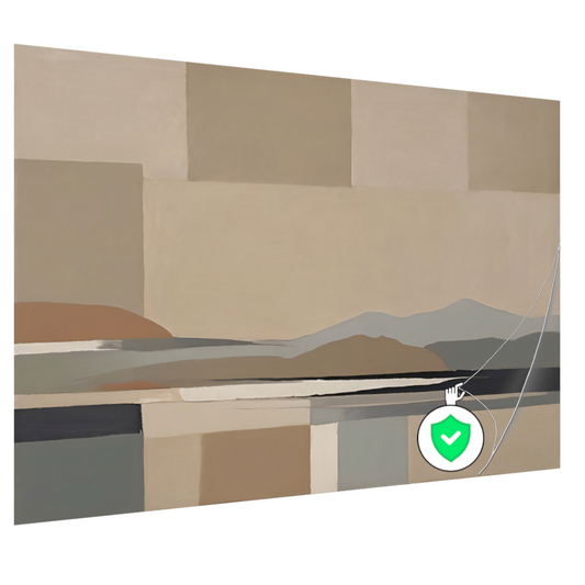 Abstracte Beige Berglandschap in Monochrome Tinten poster