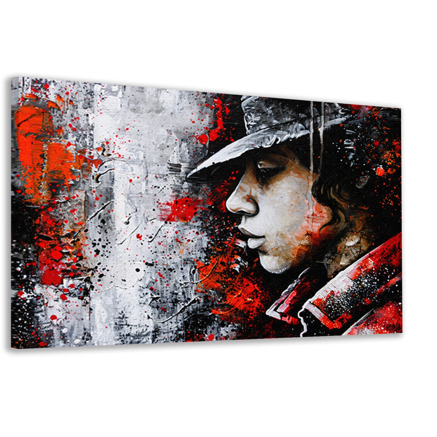 Dynamisch en kleurrijk portret in street art canvas