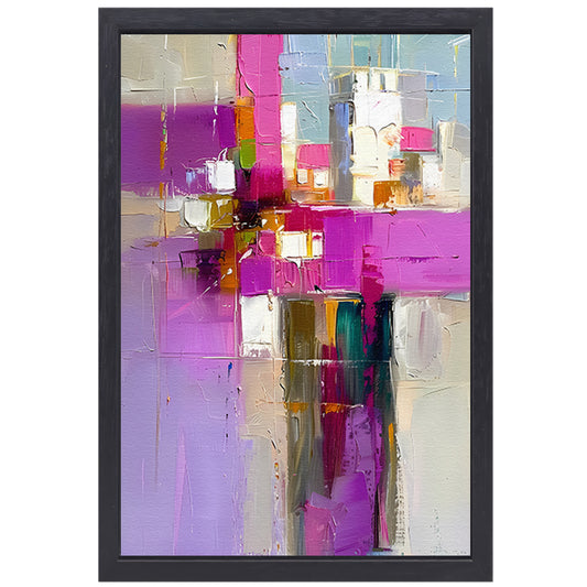 Levendige abstracte expressie in moderne tinten canvas met baklijst