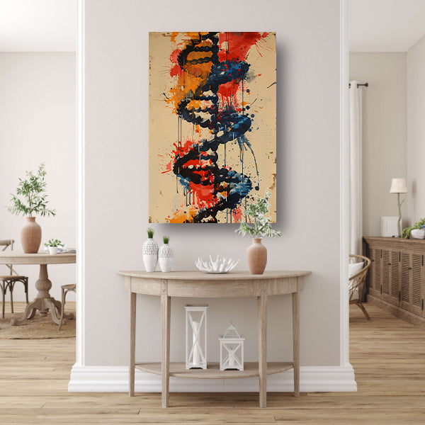 Kleurrijk DNA-spiraal canvas