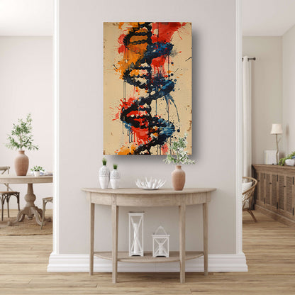 Kleurrijk DNA-spiraal canvas