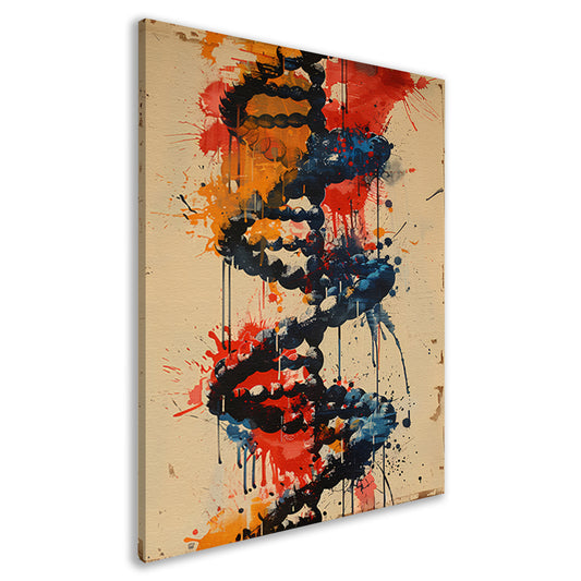 Kleurrijk DNA-spiraal canvas