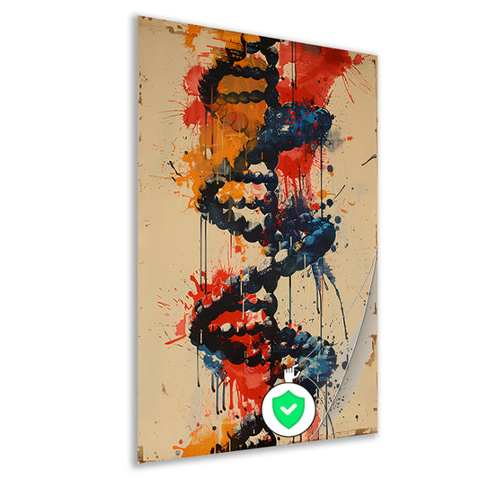 Kleurrijk DNA-spiraal poster