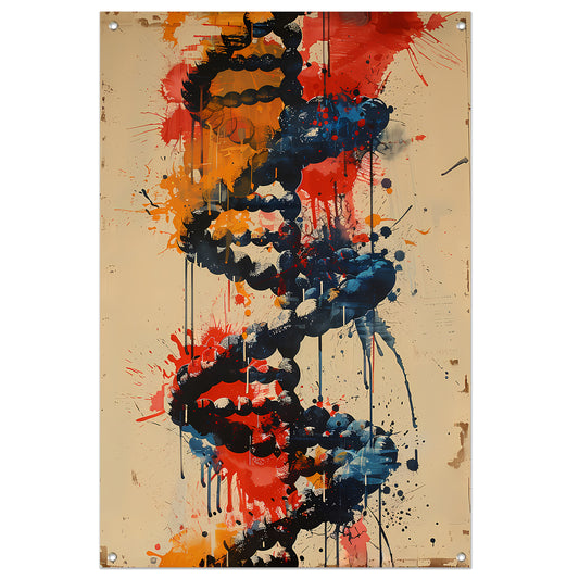 Kleurrijk DNA-spiraal tuinposter