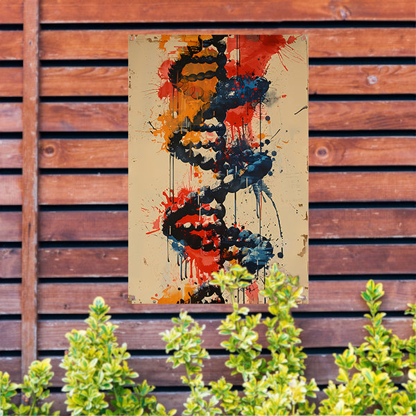 Kleurrijk DNA-spiraal tuinposter