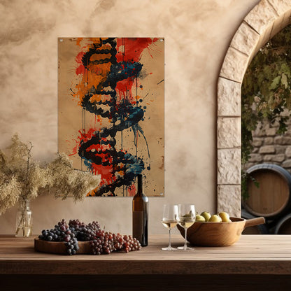 Kleurrijk DNA-spiraal tuinposter