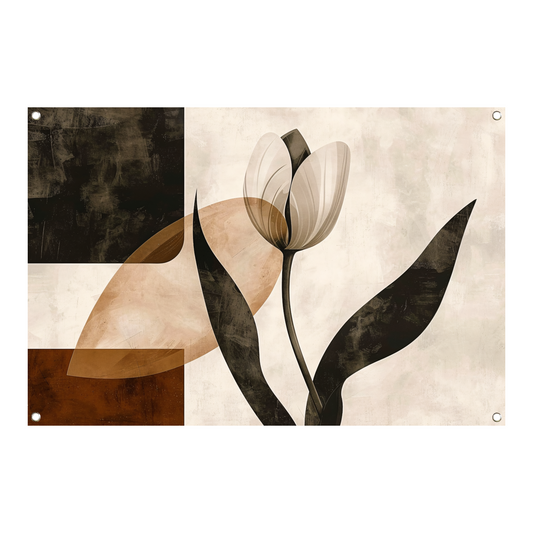 Sepia Tulp met Art Deco Invloeden tuinposter