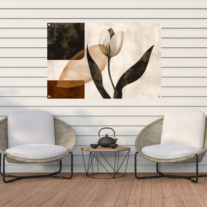 Sepia Tulp met Art Deco Invloeden tuinposter