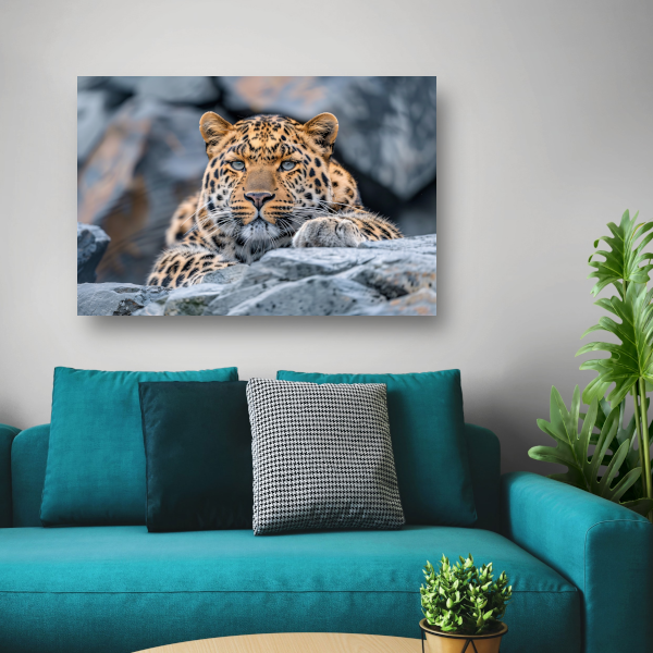Intense Blik van Bedreigde Amoerluipaard acrylglas