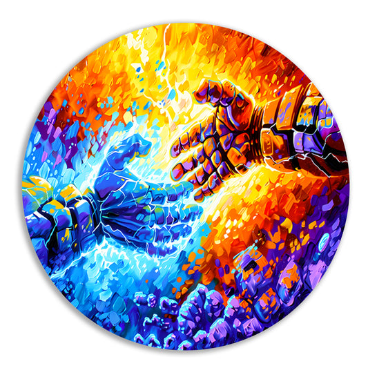 Abstracte kleurrijke botsing van energie forex muurcirkel