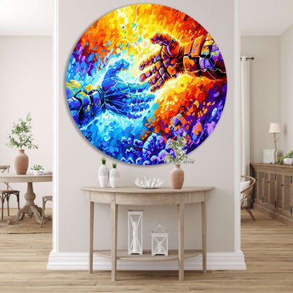 Abstracte kleurrijke botsing van energie forex muurcirkel