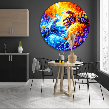 Abstracte kleurrijke botsing van energie forex muurcirkel