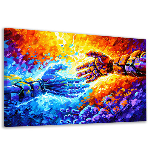 Abstracte kleurrijke botsing van energie canvas