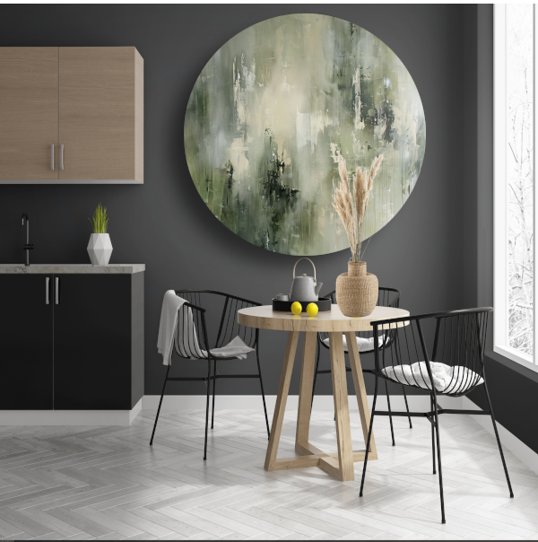 Abstracte Nevel in Grijstinten Textuur forex muurcirkel